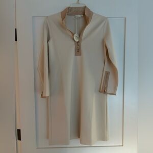 Elegant Cream Long-Sleeve Dress